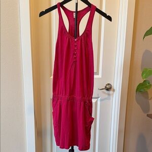 Old Navy Raspberry Sleeveless Button-Down Dress with pockets